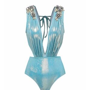 New beaded shimmery one piece bathing suit. Still in package.